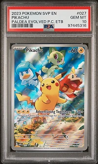 2023 Pokemon Svp En-sv Black Star Promo 027 Pikachu Paldea Evolved Pokemon Center Elite Trainer Box PSA 10
