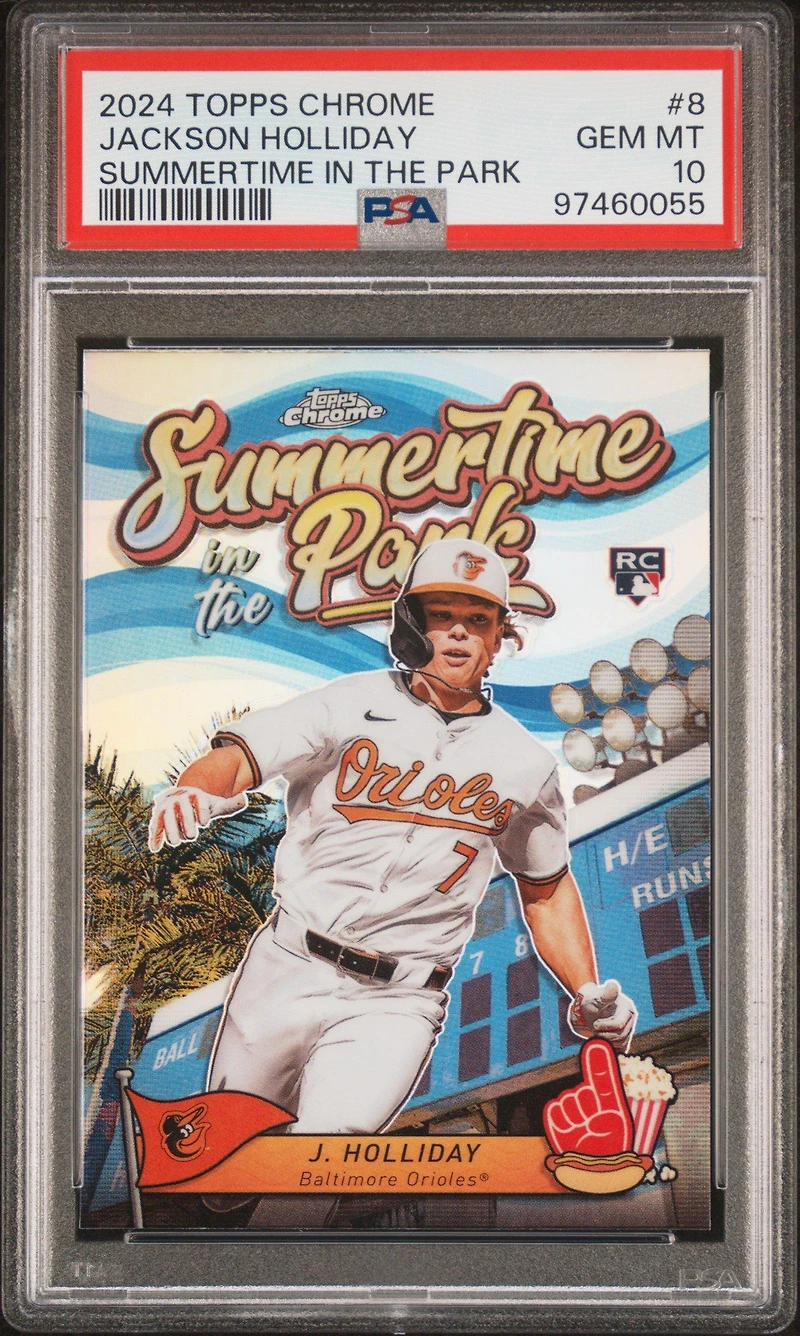 2024 Topps Chrome Summertime In The Park 8 Jackson Holliday PSA 10