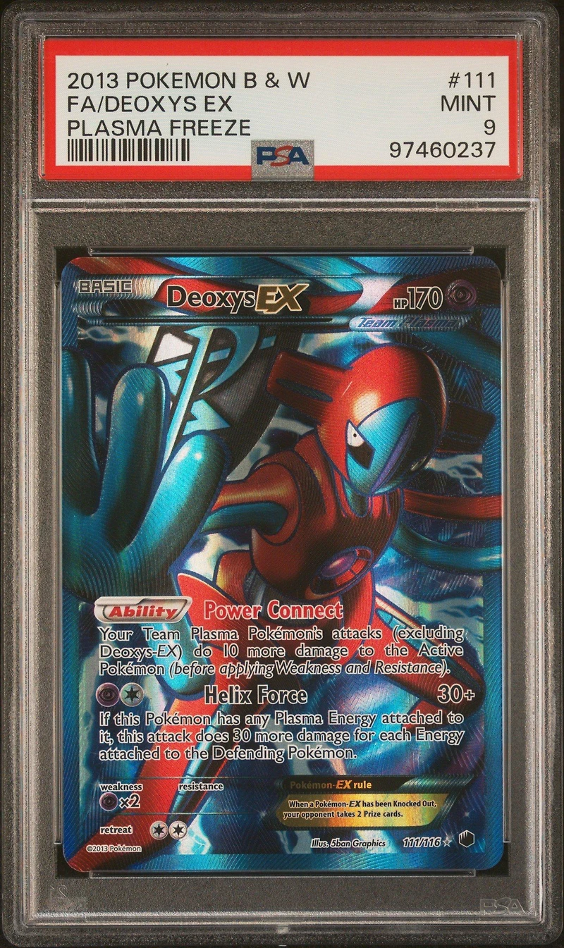 2013 Pokemon Black & White Plasma Freeze 111 Full Art/deoxys Ex PSA 9