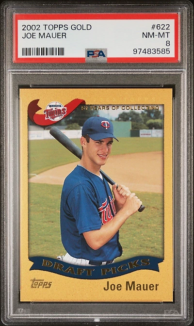 2002 Topps Gold 622 Joe Mauer PSA 8