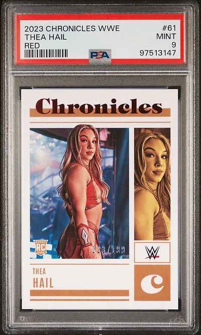 2023 Panini Chronicles Wwe 61 Thea Hail Red PSA 9