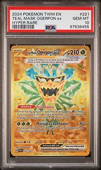 2024 Pokemon Twm En-twilight Masquerade 221 Teal Mask Ogerpon Ex Hyper Rare PSA 10