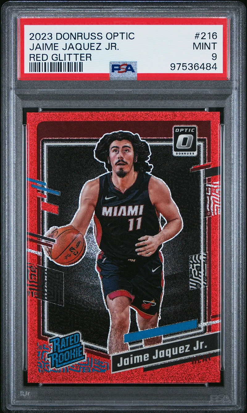2023 Panini Donruss Optic 216 Jaime Jaquez Jr. Red Glitter PSA 9