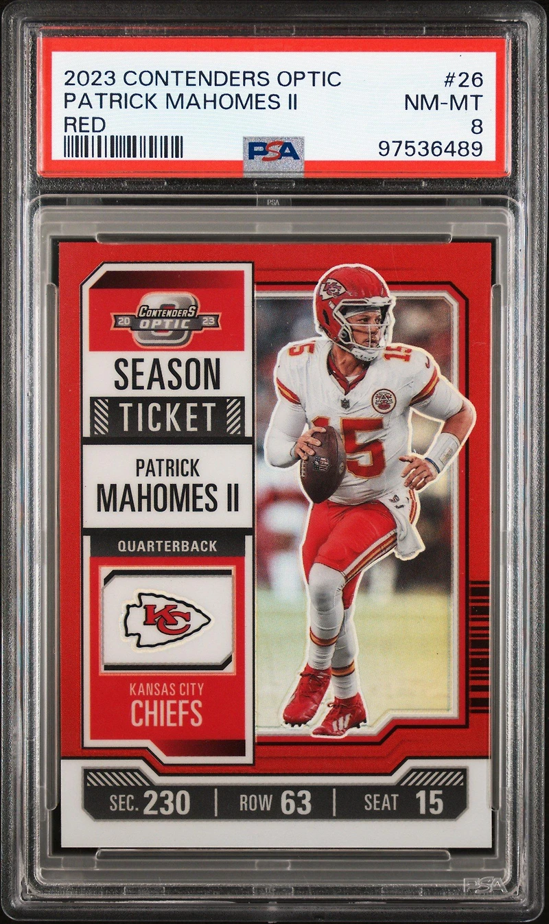 2023 Panini Contenders Optic 26 Patrick Mahomes Ii Red PSA 8