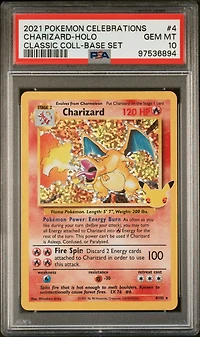 2021 Pokemon Celebrations Classic Collection 4 Charizard-holo PSA 10
