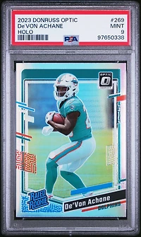2023 Panini Donruss Optic 269 De'von Achane Holo PSA 9