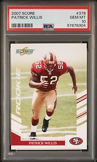 2007 Score 378 Patrick Willis PSA 10