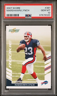 2007 Score 381 Marshawn Lynch PSA 10
