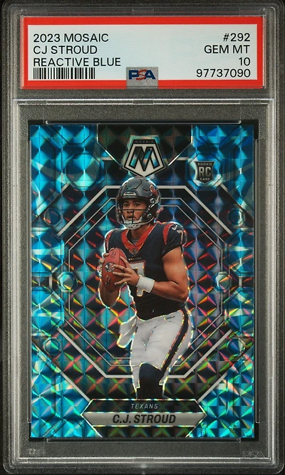 2023 Panini Mosaic 292 Cj Stroud Reactive Blue PSA 10