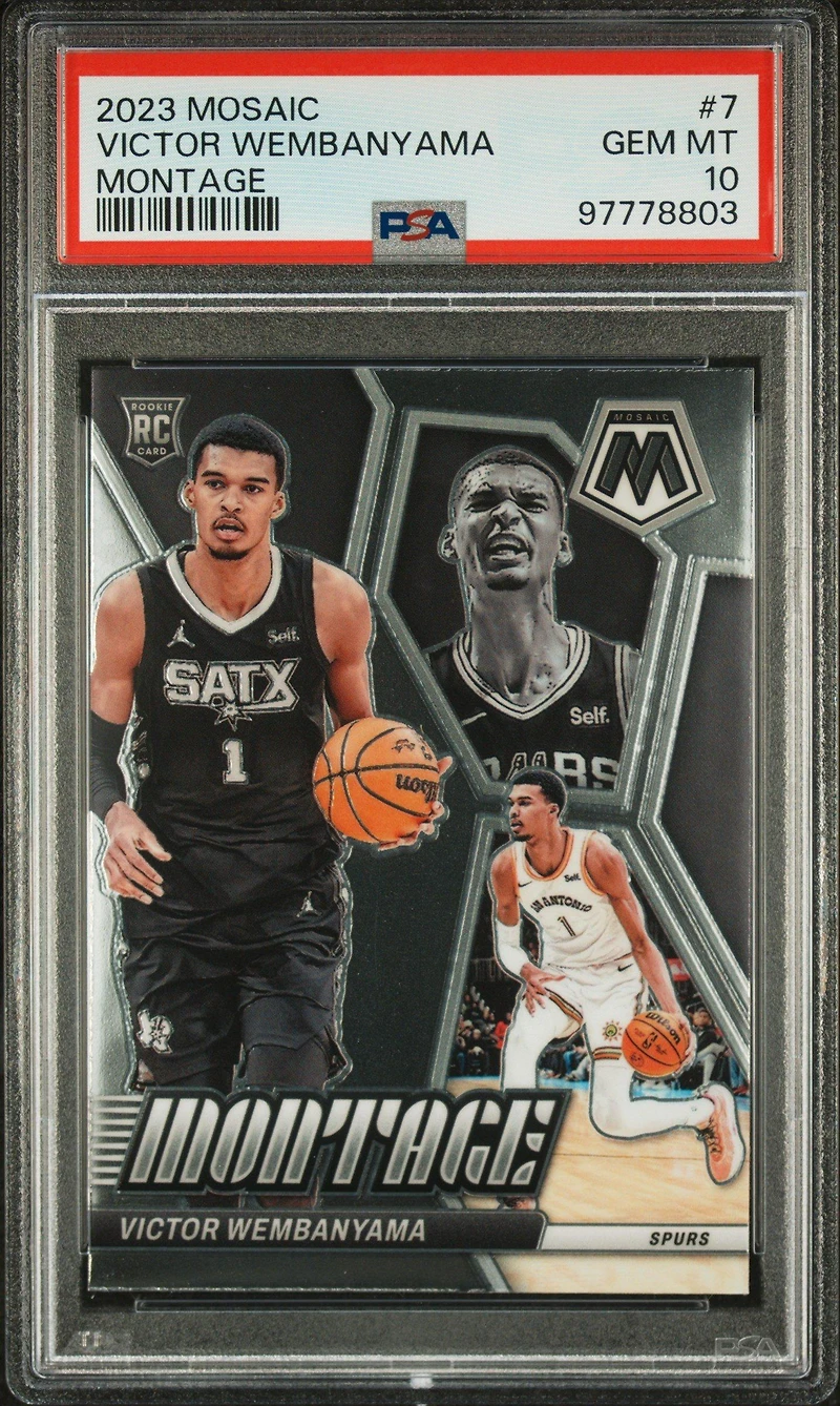 2023 Panini Mosaic Montage 7 Victor Wembanyama PSA 10