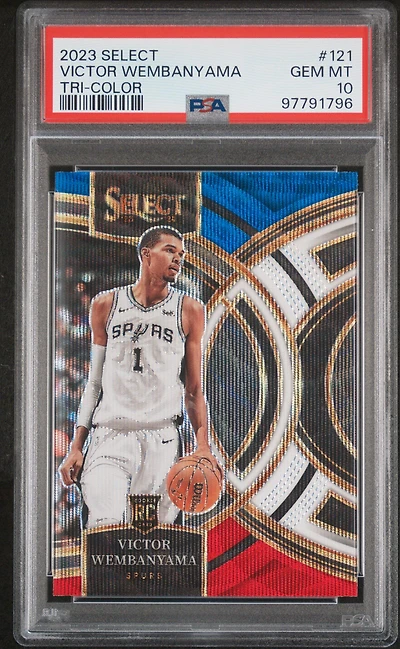 2023 Panini Select 121 Victor Wembanyama Tri-color PSA 10