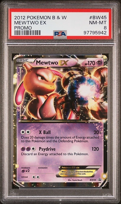 2012 Pokemon Black & White Promo Bw45 Mewtwo Ex PSA 8