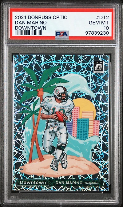 2021 Panini Donruss Optic Downtown Dt2 Dan Marino PSA 10
