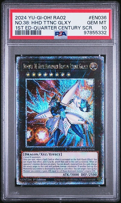 2024 Yu-gi-oh! Ra02-25th Anniversary Rarity Collection Ii En036 Number 38: Hope Harbinger Dragon Titanic Galaxy 1st Edition-quarter Century Secret Rare PSA 10