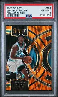 2023 Panini Select 130 Brandon Miller Orange Flash PSA 10