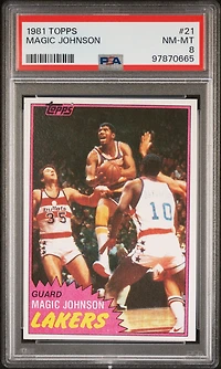 1981 Topps 21 Magic Johnson PSA 8