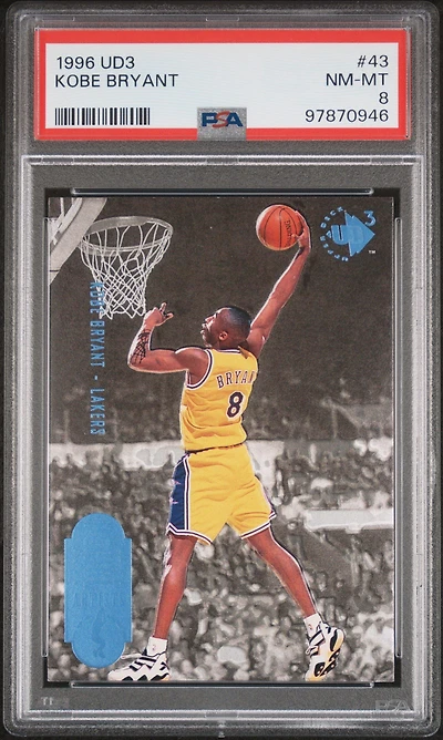 1996 Ud3 43 Kobe Bryant PSA 8