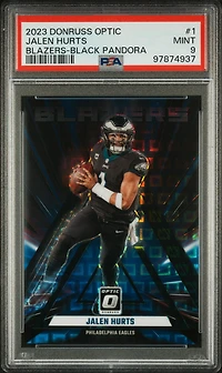 2023 Panini Donruss Optic Blazers 1 Jalen Hurts Black Pandora PSA 9