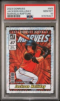 2023 Panini Donruss Marvels M3 Jackson Holliday Rapture PSA 10