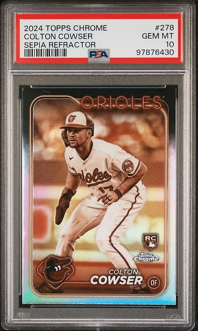 2024 Topps Chrome 278 Colton Cowser Sepia Refractor PSA 10