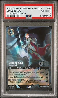 2024 Disney Lorcana En D23-d23 Expo Promo 02 Cinderella - Stouthearted D23 Collection PSA 10