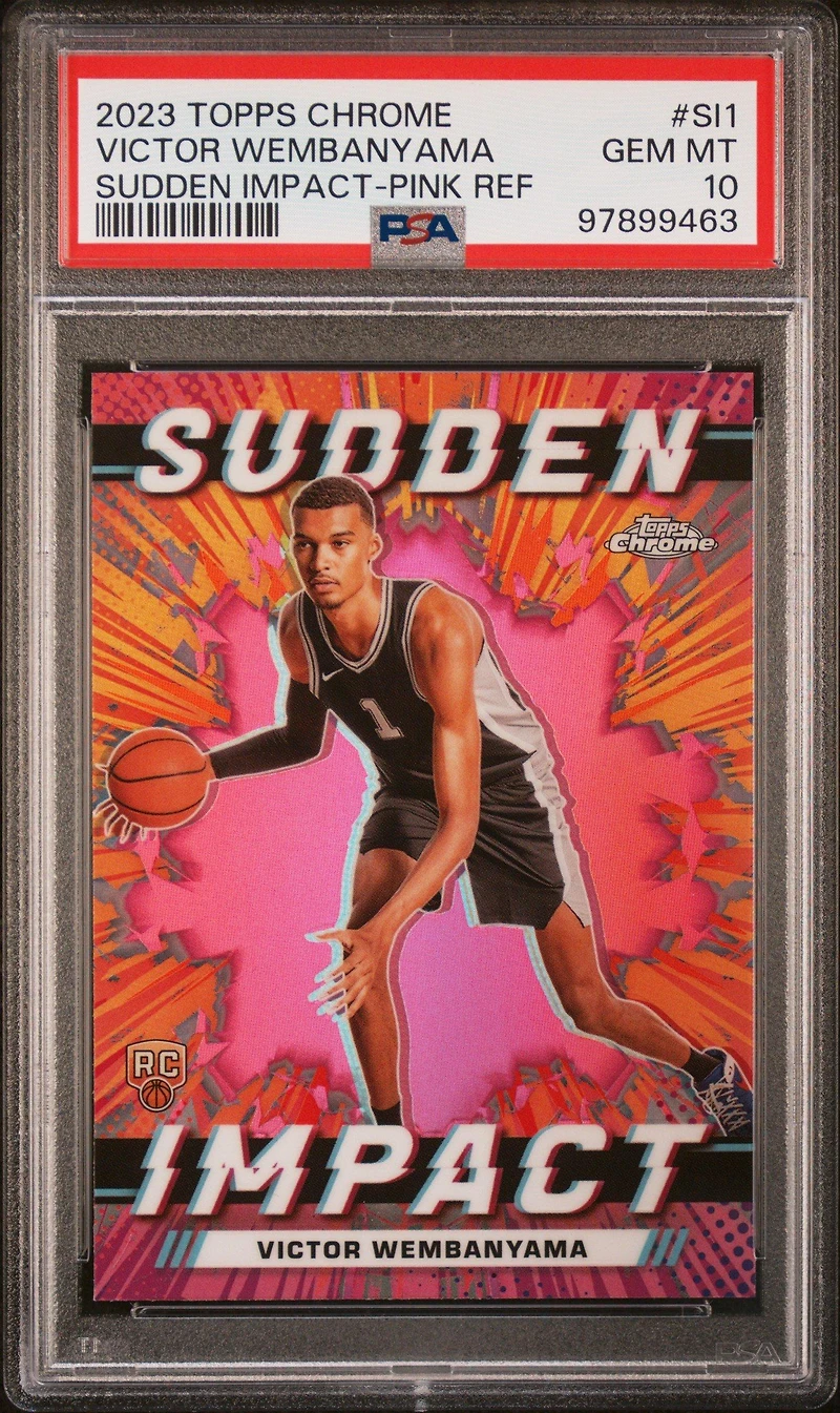 2023 Topps Chrome Sudden Impact Si1 Victor Wembanyama Pink Refractor PSA 10