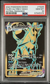 2022 Pokemon Sword & Shield Astral Radiance Tg29 Full Art/ice Rider Calyrex Vmax PSA 10
