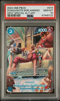 2024 One Piece Op07-500 Years In The Future 073 Donquixote Doflamingo Special Alternate Art PSA 10