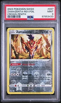 2023 Pokemon Sword And Shield Crown Zenith 097 Zamazenta-reverse Foil PSA 9