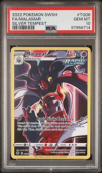 2022 Pokemon Sword & Shield Silver Tempest Tg06 Full Art/malamar PSA 10