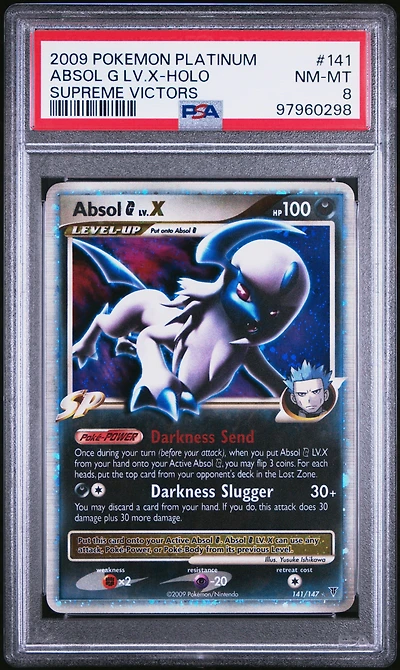 2009 Pokemon Platinum Supreme Victors 141 Absol G Lv.x-holo PSA 8