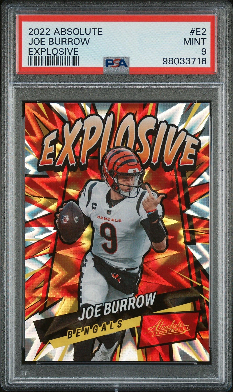 2022 Panini Absolute Explosive E2 Joe Burrow PSA 9