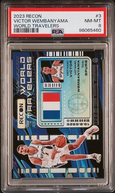 2023 Panini Recon World Travelers 3 Victor Wembanyama PSA 8