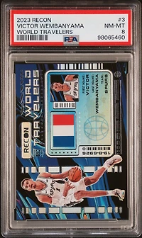 2023 Panini Recon World Travelers 3 Victor Wembanyama PSA 8