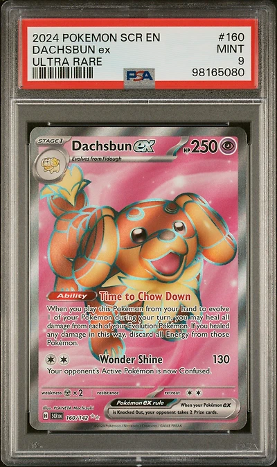 2024 Pokemon Scr En-stellar Crown 160 Dachsbun Ex Ultra Rare PSA 9
