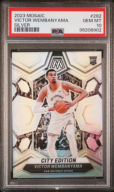 2023 Panini Mosaic 282 Victor Wembanyama Silver PSA 10