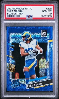 2023 Panini Donruss Optic 238 Puka Nacua Blue Glitter PSA 10