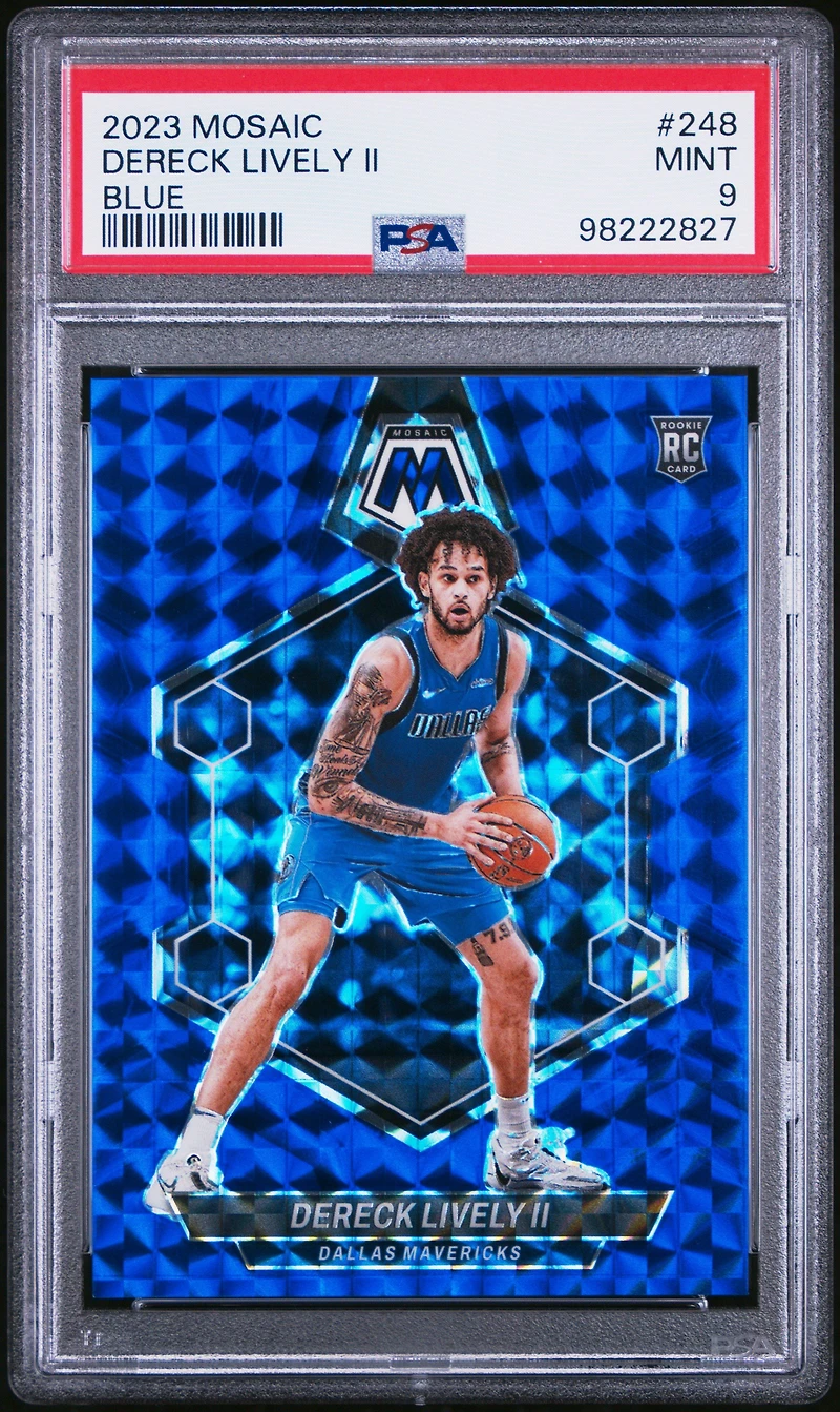 2023 Panini Mosaic 248 Dereck Lively Ii Blue PSA 9