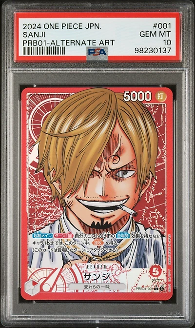 2024 One Piece Japanese Premium Booster -one Piece Card The Best- Sanji Alternate Art PSA 10