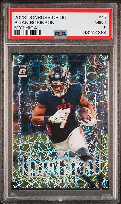2023 Panini Donruss Optic Mythical 17 Bijan Robinson PSA 9