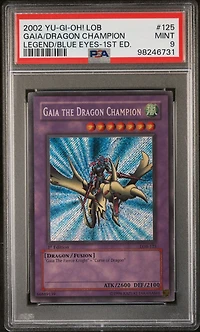 2002 Yu-gi-oh! Lob-legend Of Blue Eyes White Dragon 125 Gaia The Dragon Champion 1st Edition PSA 9