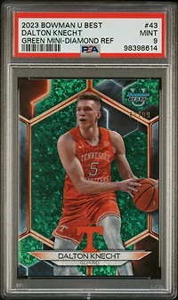 2023 Bowman University Best 43 Dalton Knecht Green Mini-diamond Refractor PSA 9