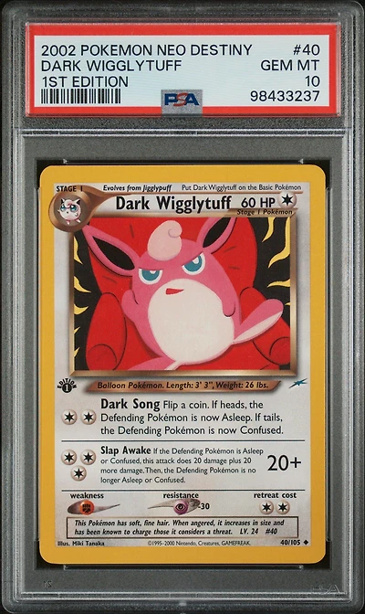2002 Pokemon Neo Destiny 40 Dark Wigglytuff 1st Edition PSA