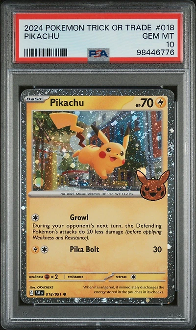 2024 Pokemon Trick Or Trade 018 Pikachu PSA 10