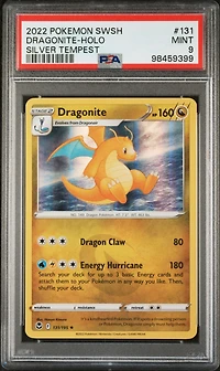 2022 Pokemon Sword & Shield Silver Tempest 131 Dragonite-holo PSA 9
