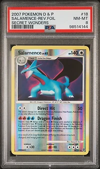 2007 Pokemon Diamond & Pearl Secret Wonders 18 Salamence-reverse Foil PSA 8