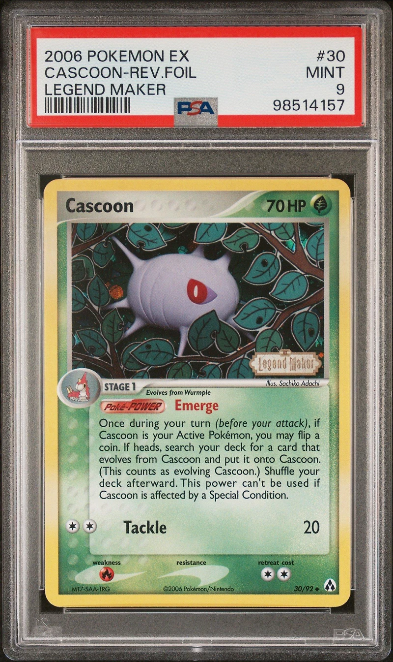 2006 Pokemon Ex Legend Maker 30 Cascoon-reverse Foil PSA 9