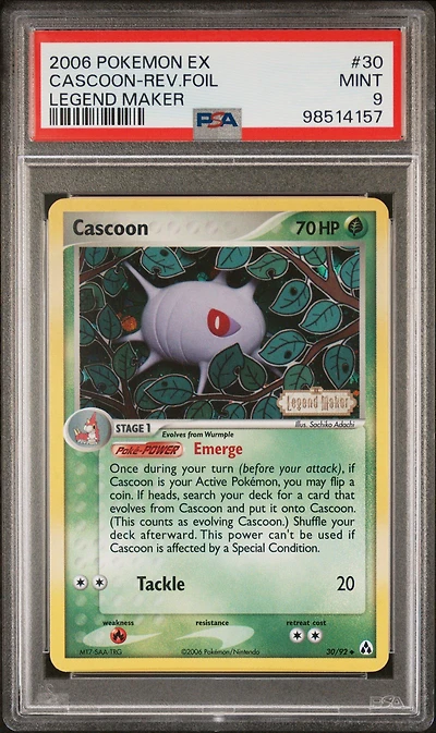 2006 Pokemon Ex Legend Maker 30 Cascoon-reverse Foil PSA 9