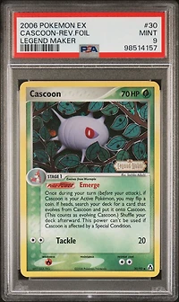 2006 Pokemon Ex Legend Maker 30 Cascoon-reverse Foil PSA 9