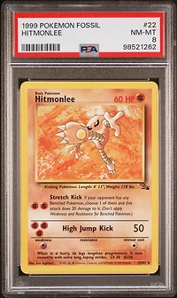 1999 Pokemon Fossil 22 Hitmonlee PSA 8